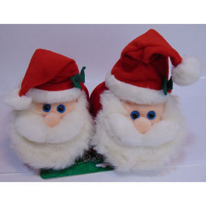 Christmas Plush Slippers Slip on Warm Flats Shoes Bedroom Santa Claus 10" Long